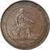 Coin, Spain, Provisional Government, 5 Centimos, 1870, Barcelona, AU(50-53)