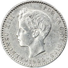 Moneda, España, Alfonso XIII, 50 Centimos, 1900, Madrid, MBC, Plata, KM:705