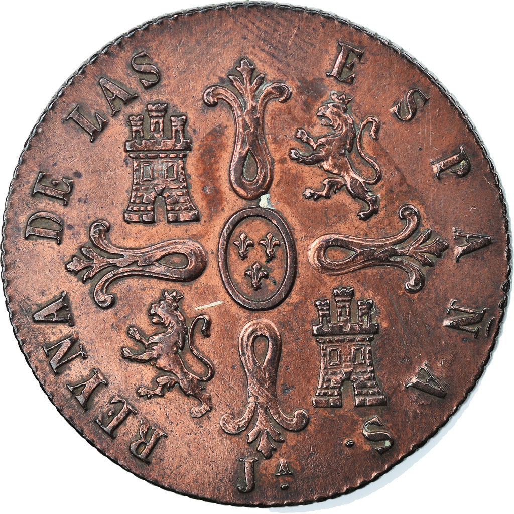 Moneda, España, Isabel II, 8 Maravedis, 1850, Jubia, EBC, Cobre, KM:531.2