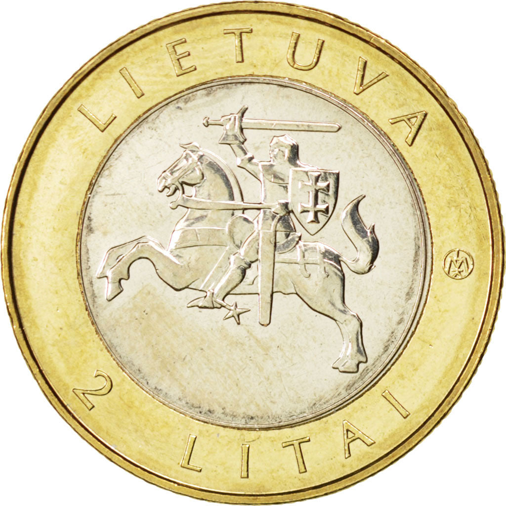Lituania, 2 Litai, 2013, SPL, Bimetallico, KM:New