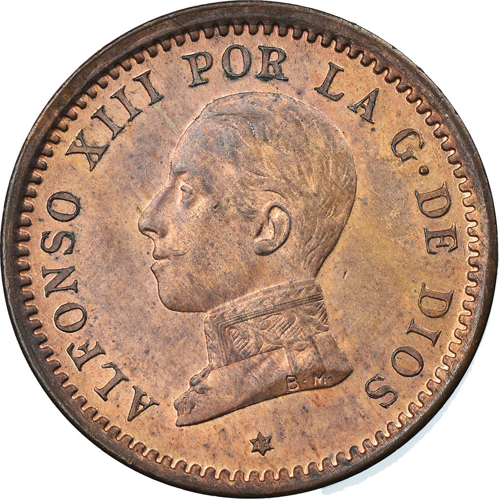 Coin, Spain, Alfonso XIII, 2 Centimos, 1911, Madrid, AU(55-58), Copper, KM:732
