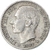 Coin, Spain, Alfonso XII, 50 Centimos, 1881, Madrid, EF(40-45), Silver, KM:685
