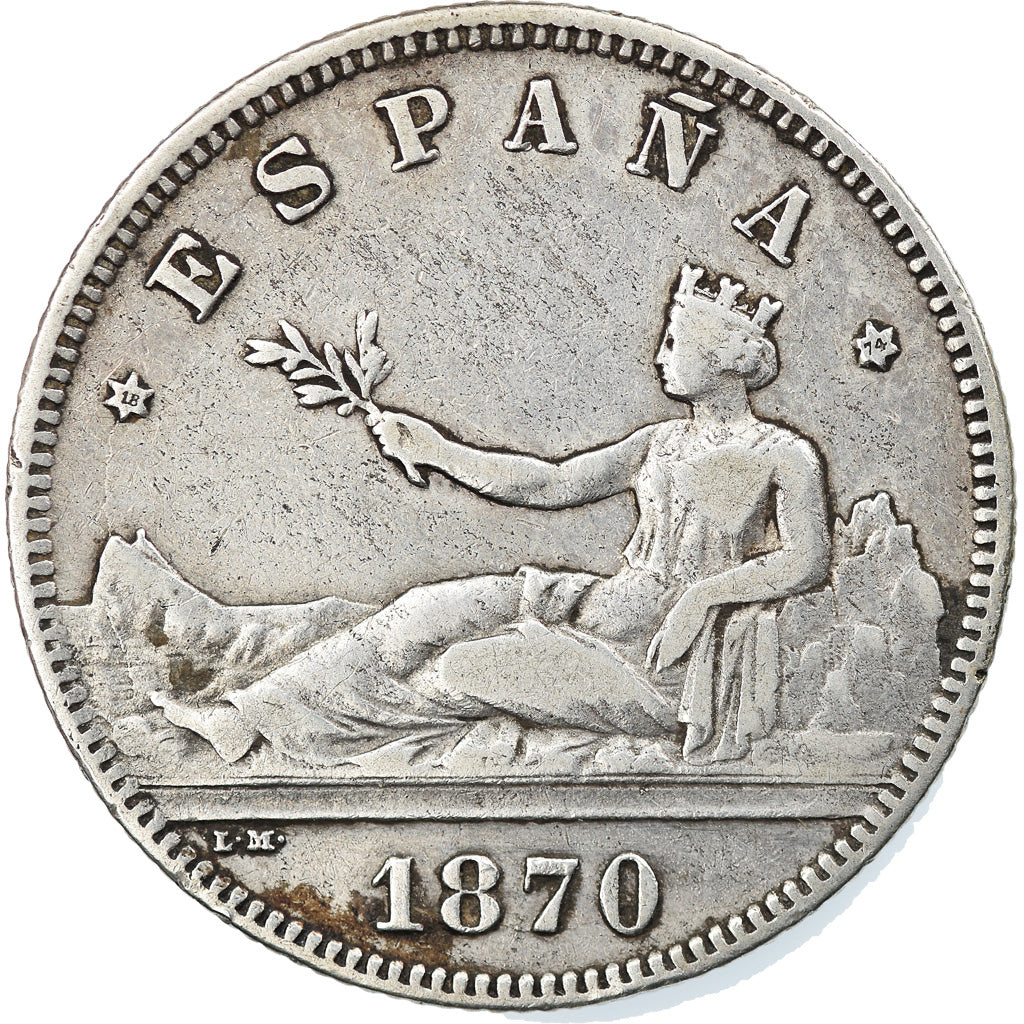 Coin, Spain, Provisional Government, 2 Pesetas, 1874, Madrid, EF(40-45), Silver