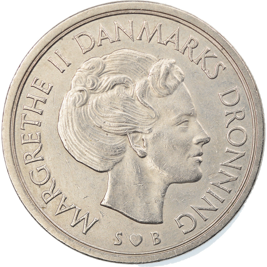 Coin, Denmark, Margrethe II, 5 Kroner, 1976, Copenhagen, AU(50-53)