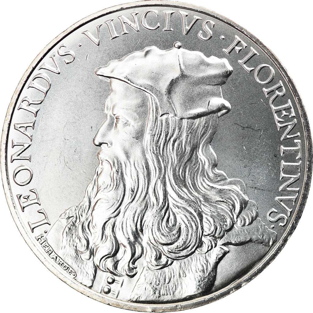 France, 10 Euro, PIECE D'HISTOIRE LEONARD DE VINCI, 2019, MS(65-70), Silver