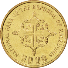 Moneda, Macedonia, Denar, 2000, SC, Bronce, KM:27