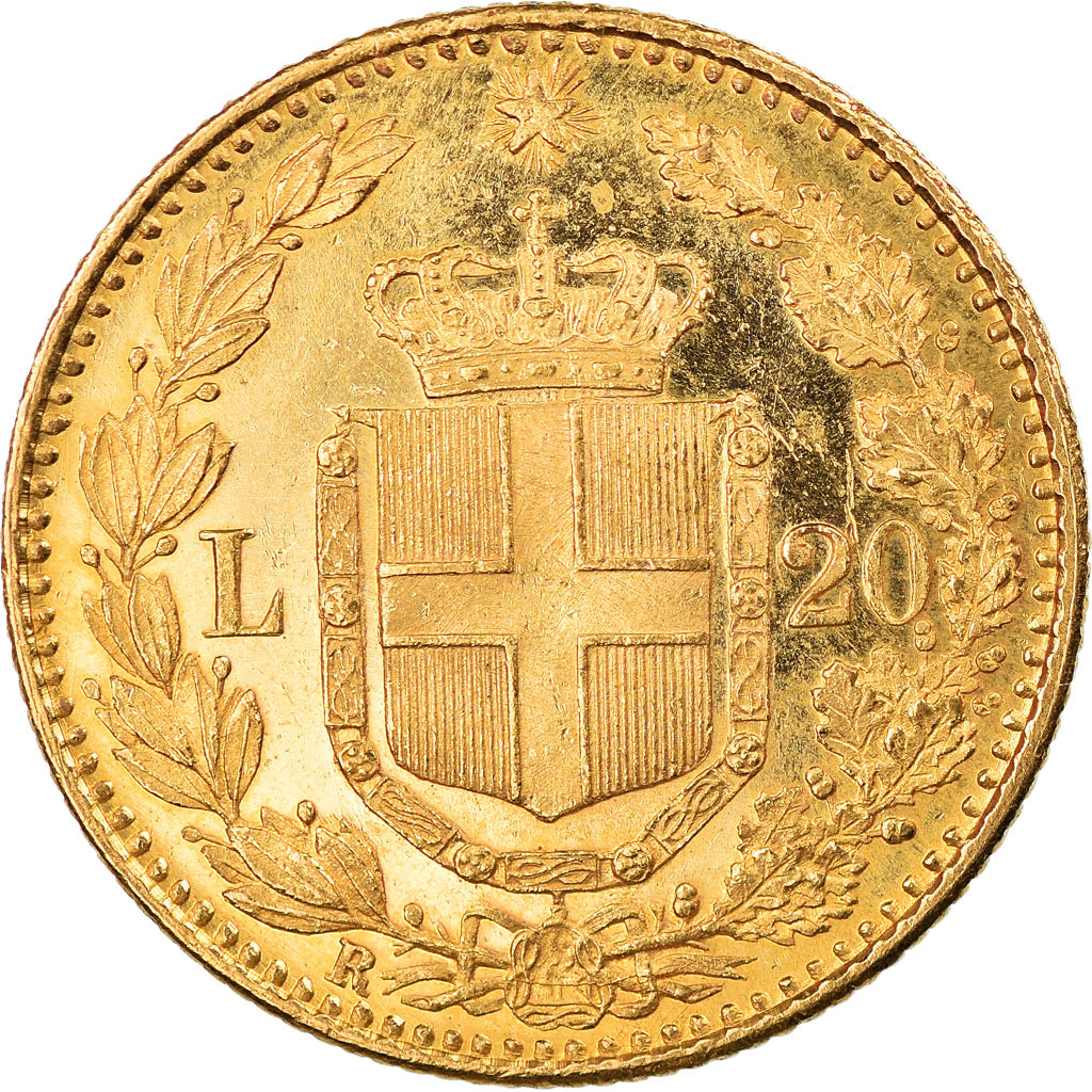 Coin, Italy, Umberto I, 20 Lire, 1882, Rome, MS(60-62), Gold, KM:21