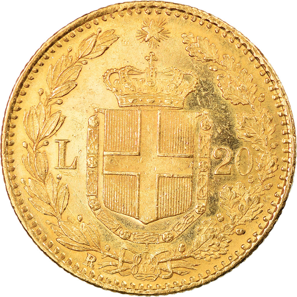 Coin, Italy, Umberto I, 20 Lire, 1882, Rome, MS(60-62), Gold, KM:21
