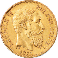 Coin, Belgium, Leopold II, 20 Francs, 20 Frank, 1870, AU(50-53), Gold, KM:32