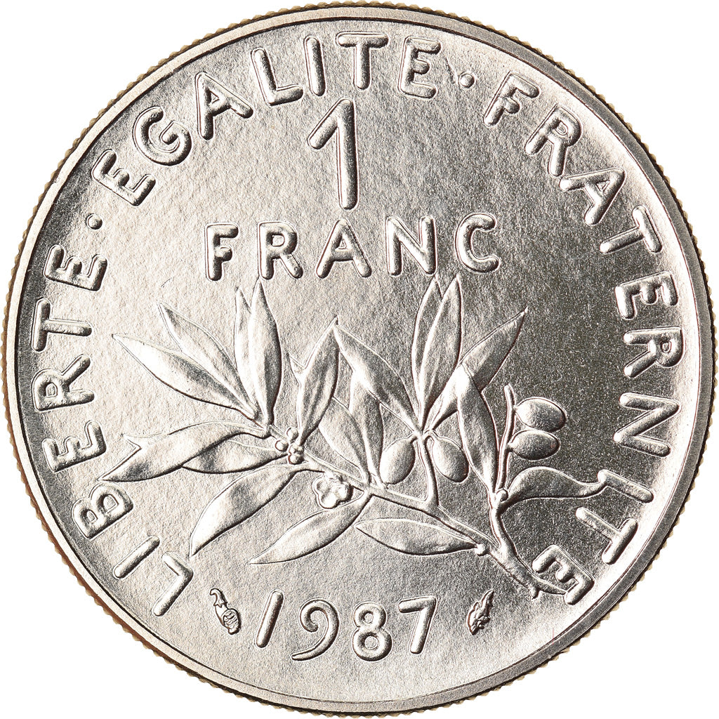 Coin, France, Semeuse, Franc, 1987, Paris, MS(65-70), Nickel, KM:925.1