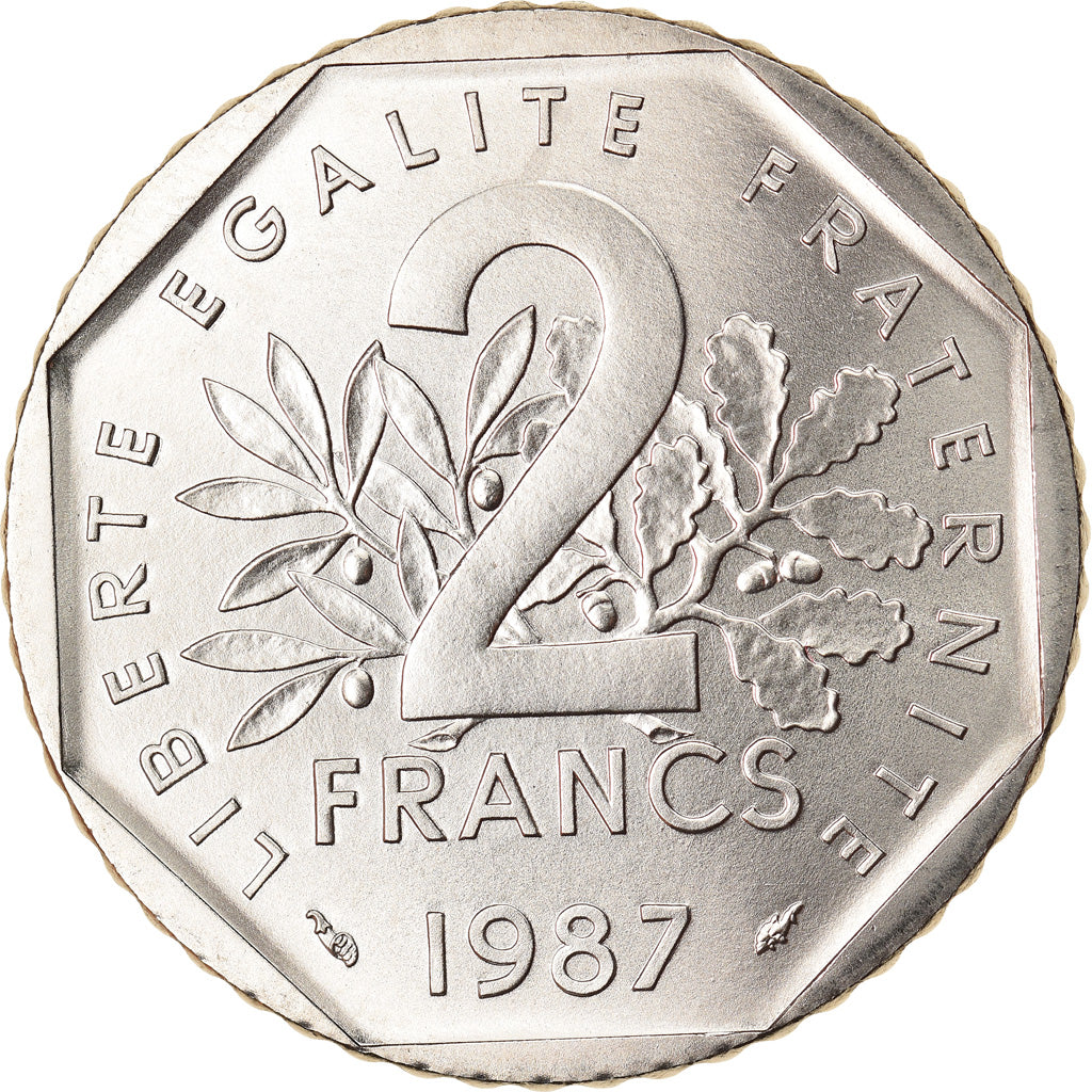 Moneta, Francia, Semeuse, 2 Francs, 1987, Paris, FDC, Nichel, KM:942.1