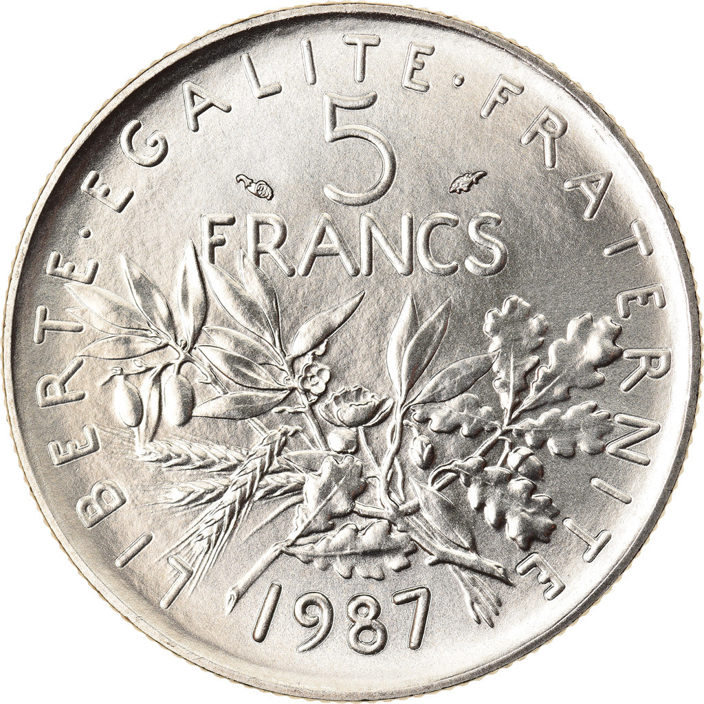 Coin, France, Semeuse, 5 Francs, 1987, Paris, MS(65-70), Nickel Clad