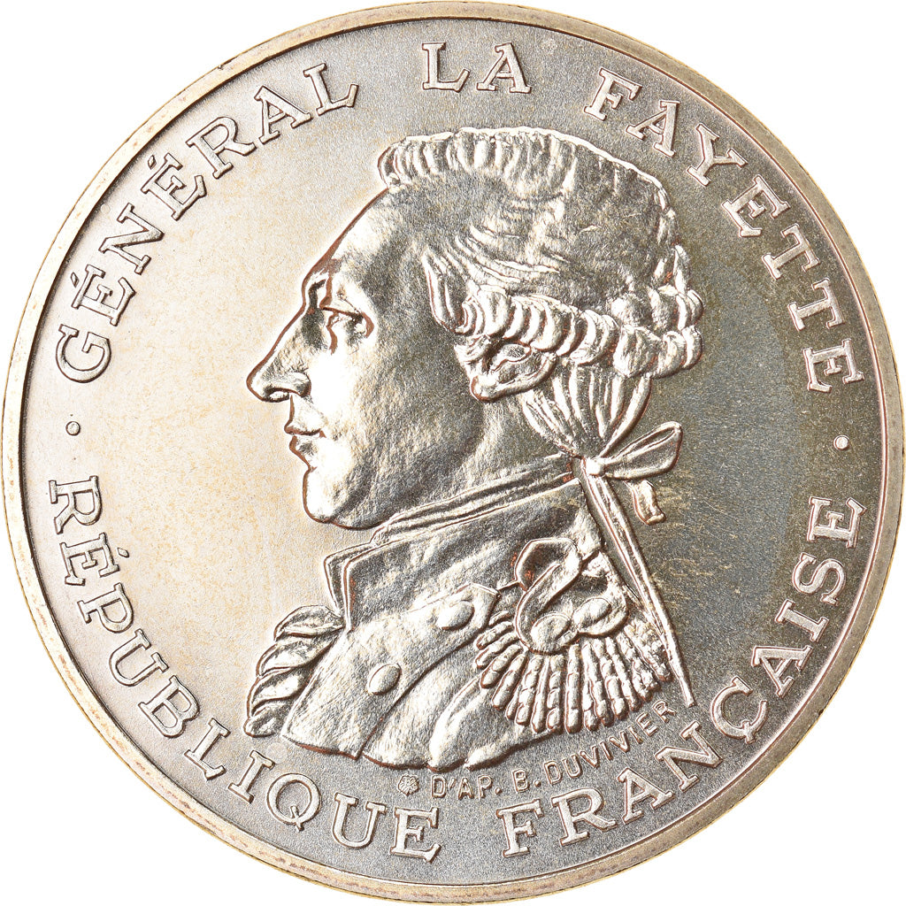 Coin, France, Lafayette, 100 Francs, 1987, MS(65-70), Silver, KM:962
