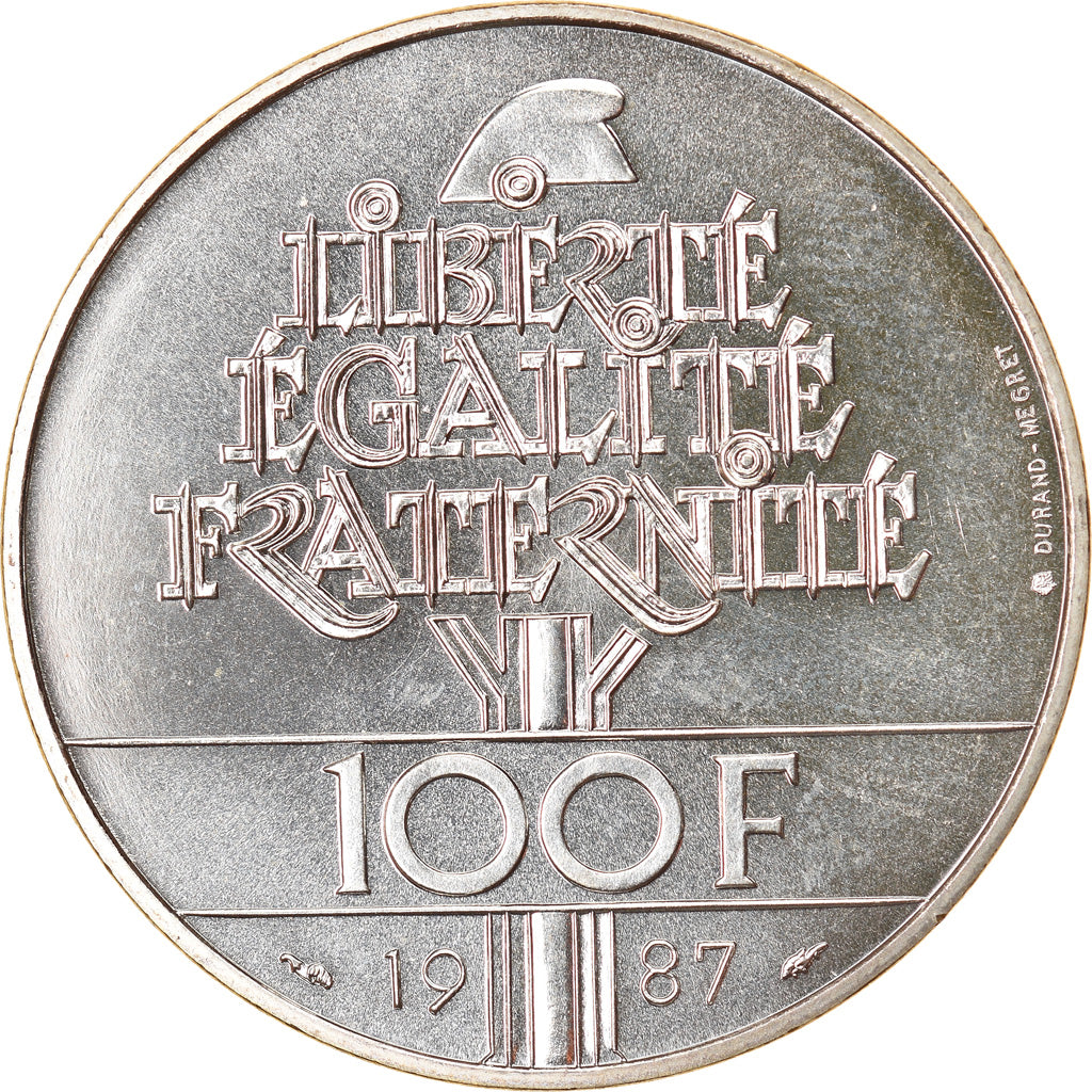 Coin, France, Lafayette, 100 Francs, 1987, MS(65-70), Silver, KM:962