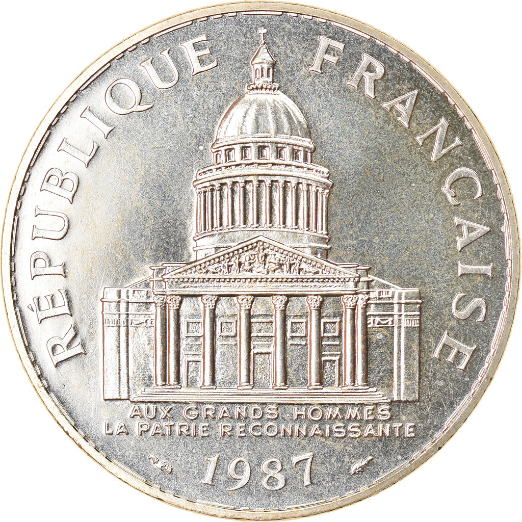 Moneta, Francia, Panthéon, 100 Francs, 1987, Paris, FDC, Argento, KM:951.1