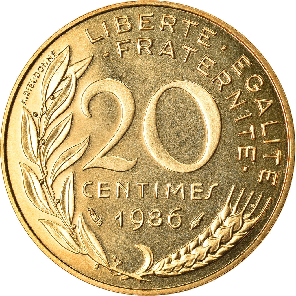 Monnaie, France, Marianne, 20 Centimes, 1986, Paris, FDC, Aluminum-Bronze