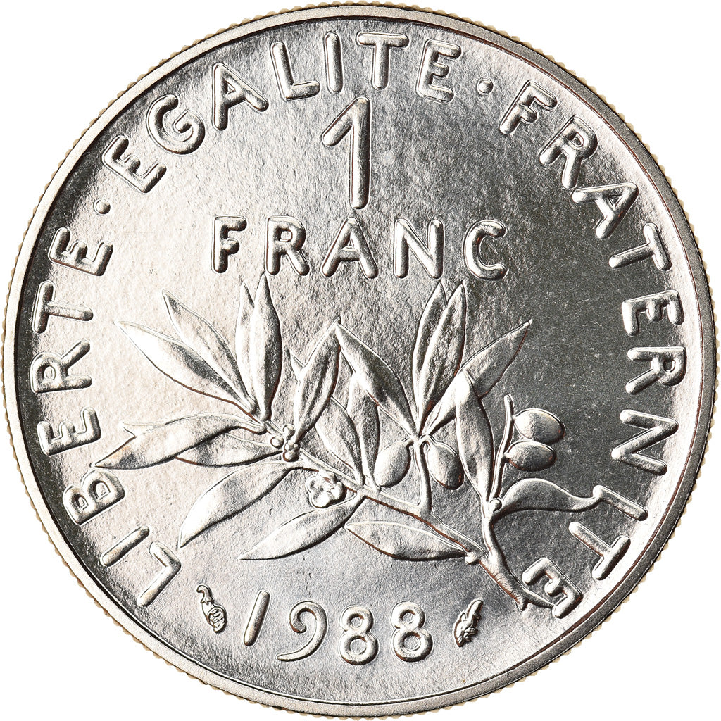 Coin, France, Semeuse, Franc, 1988, Paris, MS(65-70), Nickel, KM:925.1