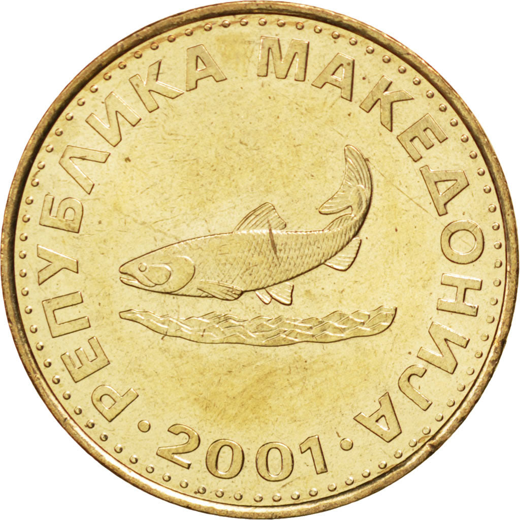 Moneta, Macedonia, 2 Denari, 2001, SPL, Ottone, KM:3