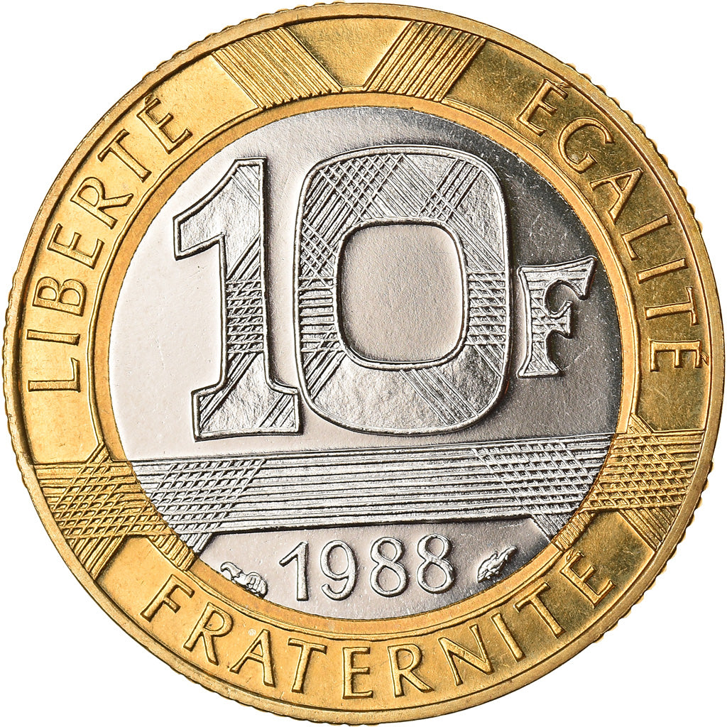 Moneda, Francia, Génie, 10 Francs, 1988, Paris, FDC, Bimetálico, KM:964.1a