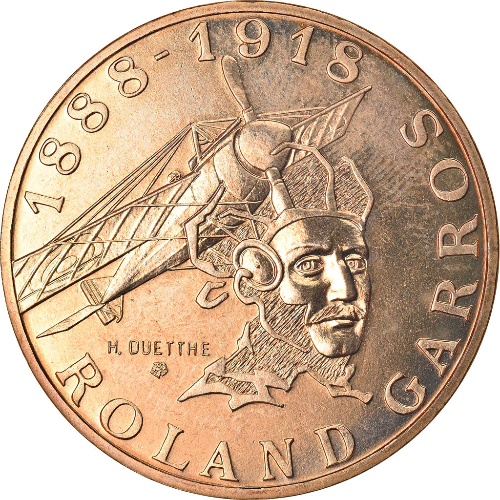 Coin, France, Roland Garros, 10 Francs, 1988, Paris, MS(65-70), Aluminum-Bronze