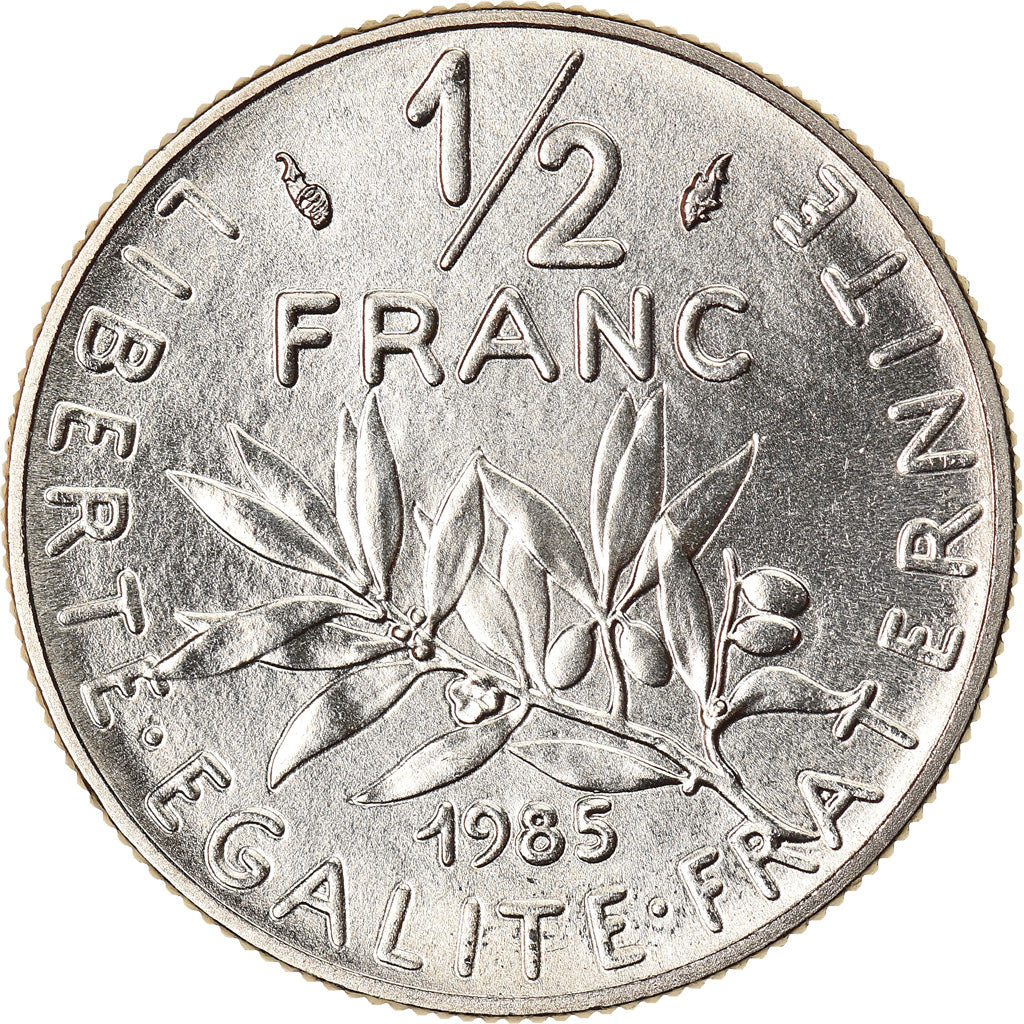 Moneta, Francja, Semeuse, 1/2 Franc, 1985, Paris, MS(65-70), Nikiel, KM:931.1