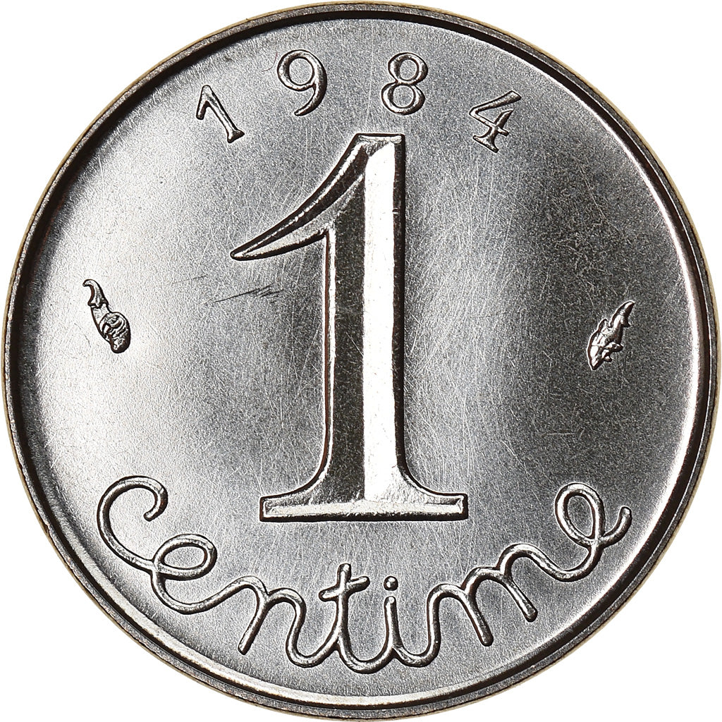 Moeda, França, Épi, Centime, 1984, Paris, MS(65-70), Aço Inoxidável, KM:928