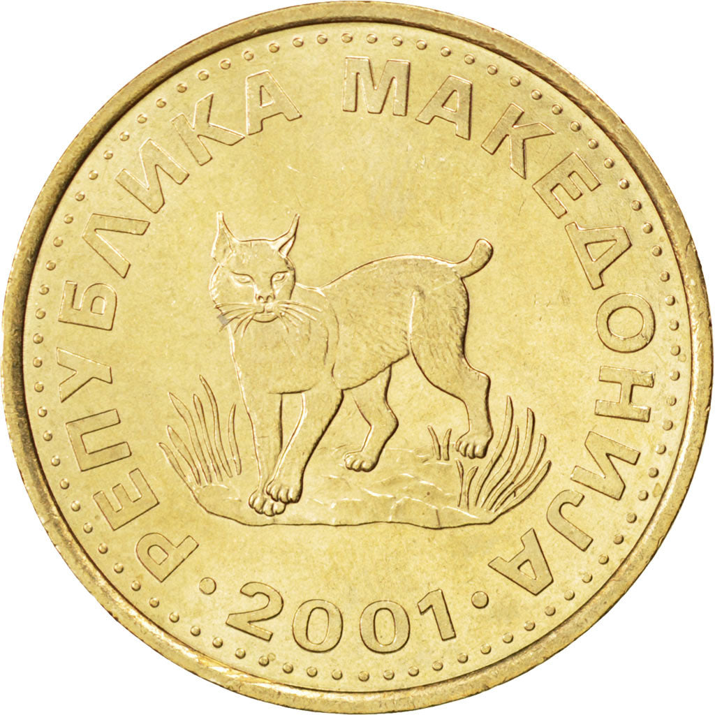 Macedonia, 5 Denari, 2001, SPL, Ottone, KM:4
