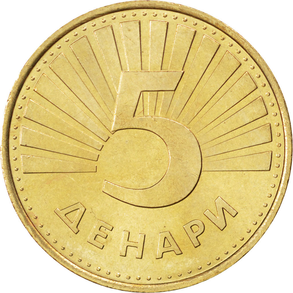 Macedonia, 5 Denari, 2001, SPL, Ottone, KM:4