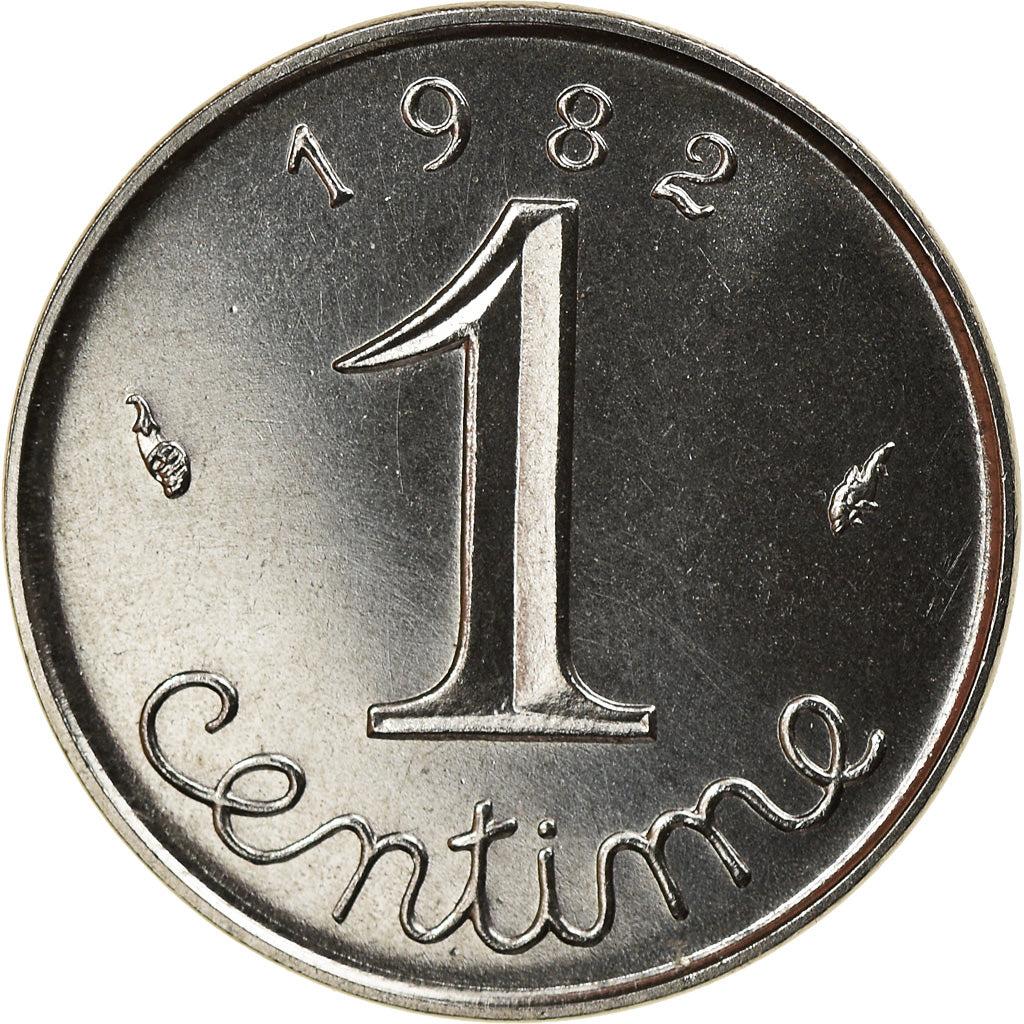 Moeda, França, Épi, Centime, 1982, Paris, MS(65-70), Aço Inoxidável, KM:928