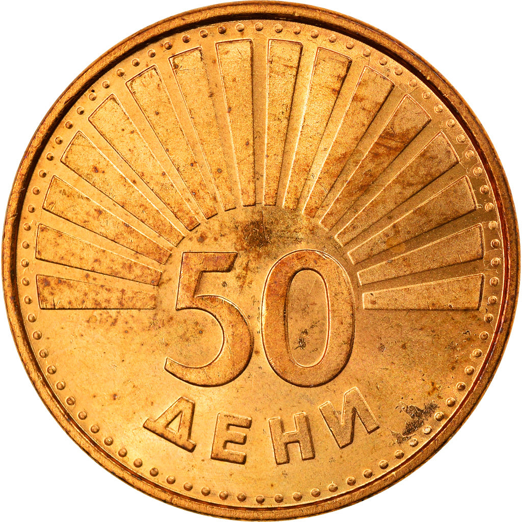 Coin, Macedonia, 50 Deni, 1993, MS(63), Brass, KM:1