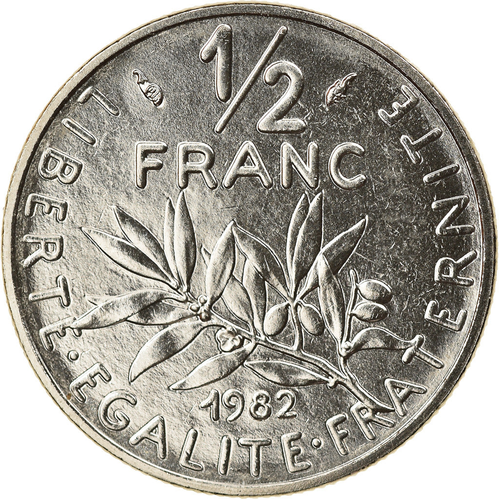 Coin, France, Semeuse, 1/2 Franc, 1982, Paris, MS(65-70), Nickel, KM:931.1