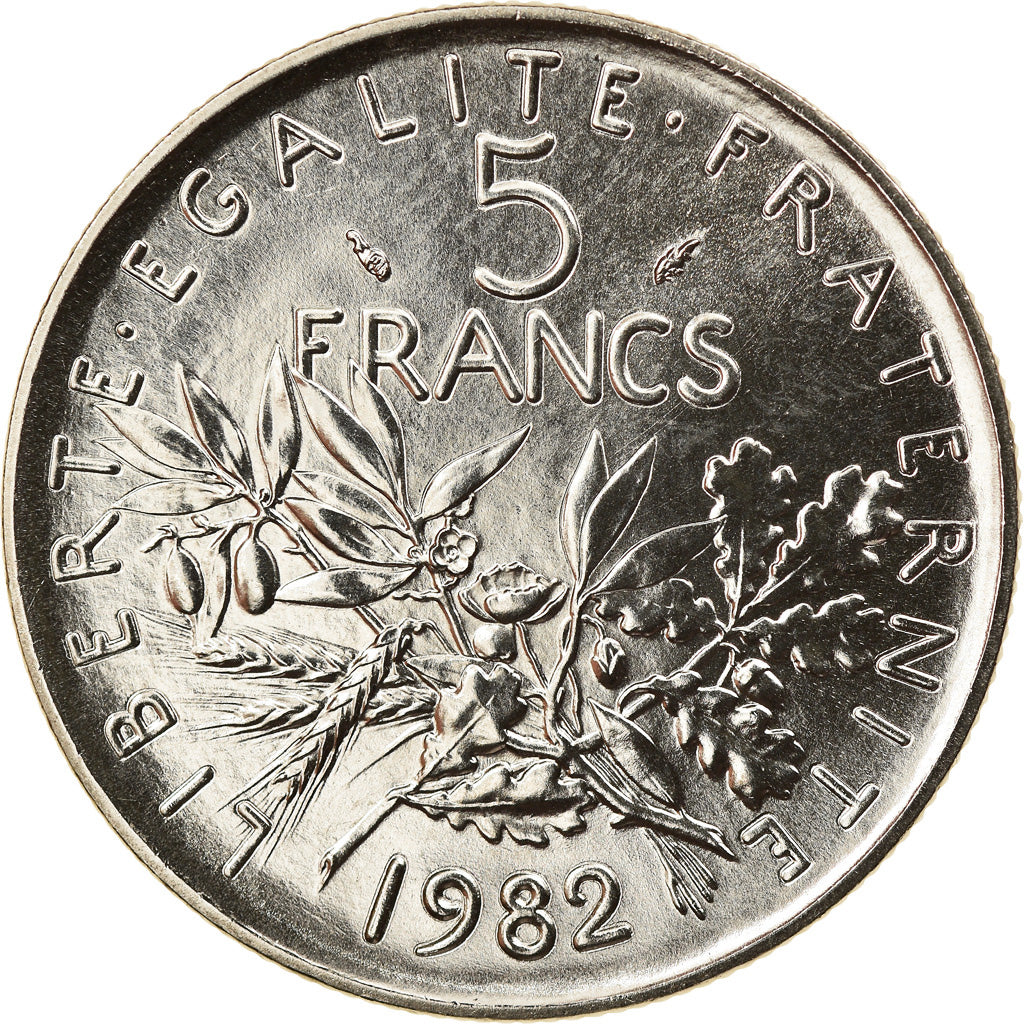 Coin, France, Semeuse, 5 Francs, 1982, Paris, MS(65-70), Nickel Clad