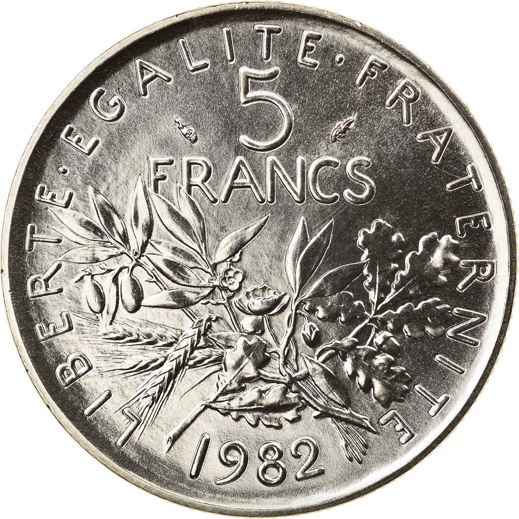 Coin, France, Semeuse, 5 Francs, 1982, Paris, MS(65-70), Nickel Clad