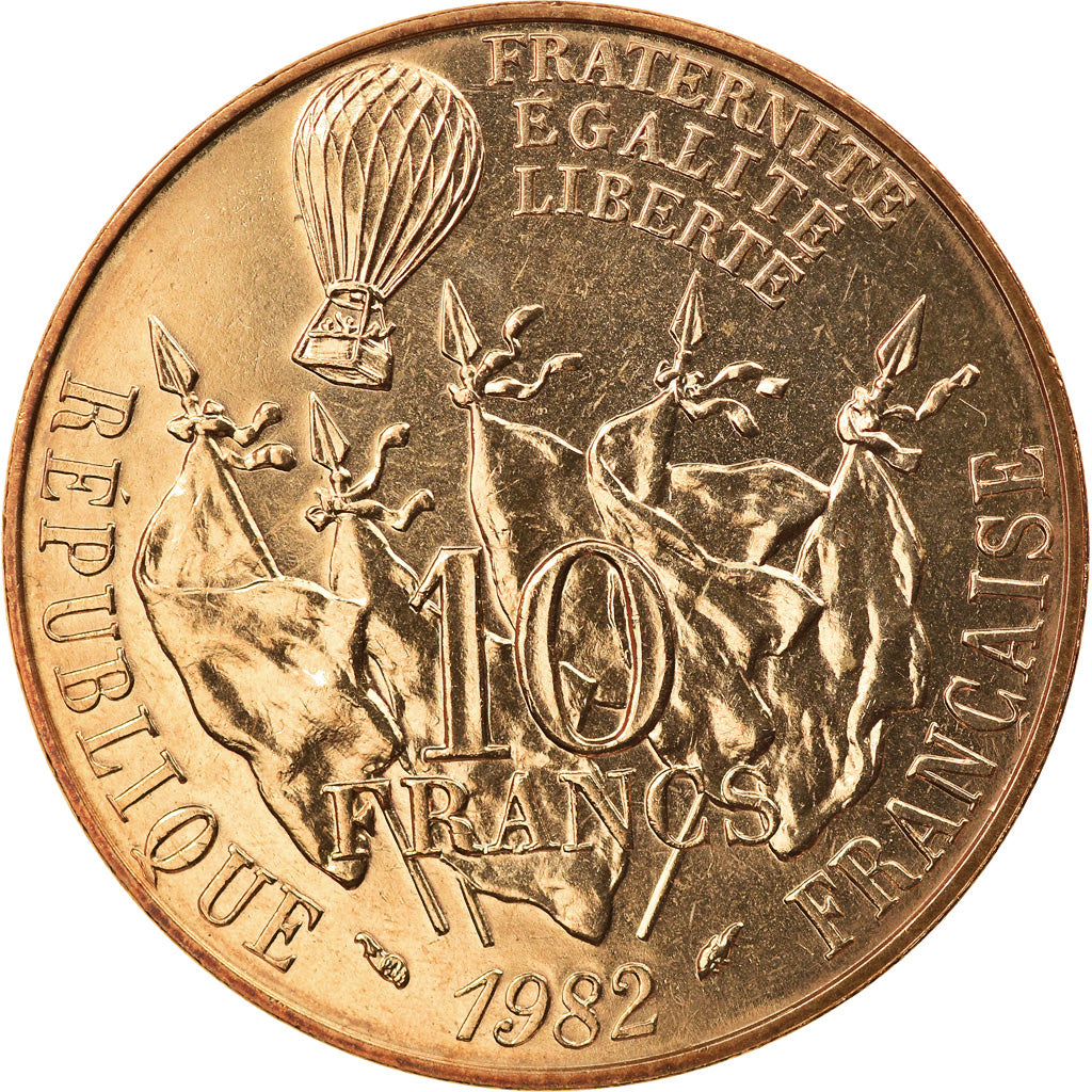Moeda, França, Gambetta, 10 Francs, 1982, Paris, MS(65-70), Níquel-Bronze