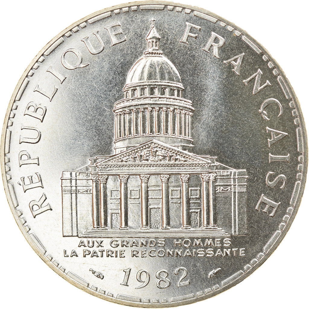 Moneta, Francia, Panthéon, 100 Francs, 1982, Paris, FDC, Argento, KM:951.1