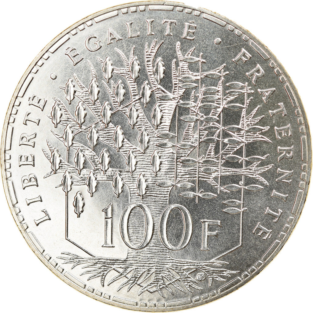 Moneta, Francia, Panthéon, 100 Francs, 1982, Paris, FDC, Argento, KM:951.1