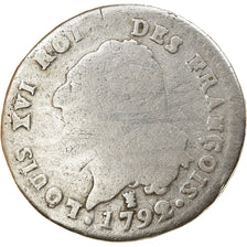 Monnaie, France, 30 sols françois, 1792, Limoges, B+, Argent, Gad 39