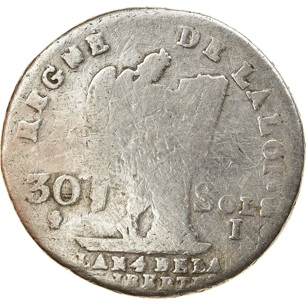 Monnaie, France, 30 sols françois, 1792, Limoges, B+, Argent, Gad 39