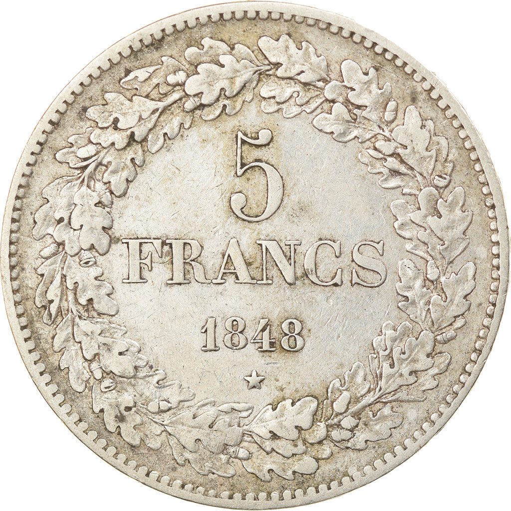 Coin, Belgium, Leopold I, 5 Francs, 5 Frank, 1848, EF(40-45), Silver, KM:3.2