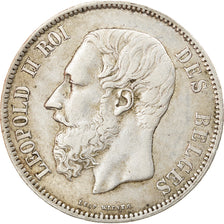 Coin, Belgium, Leopold II, 5 Francs, 5 Frank, 1869, VF(30-35), Silver, KM:24