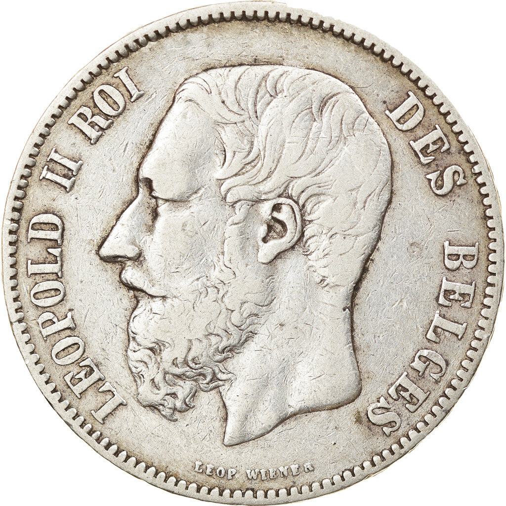 Coin, Belgium, Leopold II, 5 Francs, 5 Frank, 1874, VF(30-35), Silver, KM:24