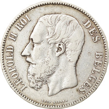 Coin, Belgium, Leopold II, 5 Francs, 5 Frank, 1874, VF(30-35), Silver, KM:24