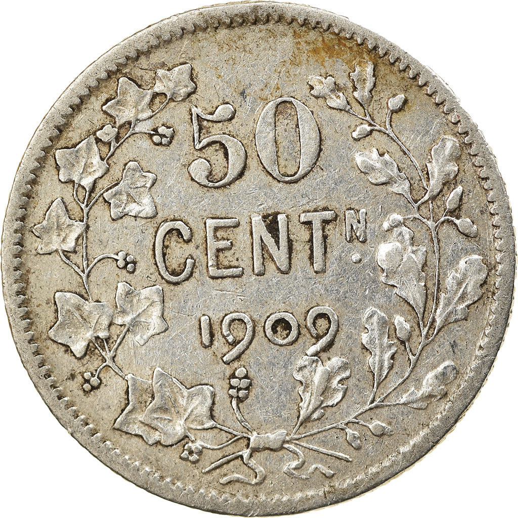 Coin, Belgium, 50 Centimes, 1909, EF(40-45), Silver, KM:61.1