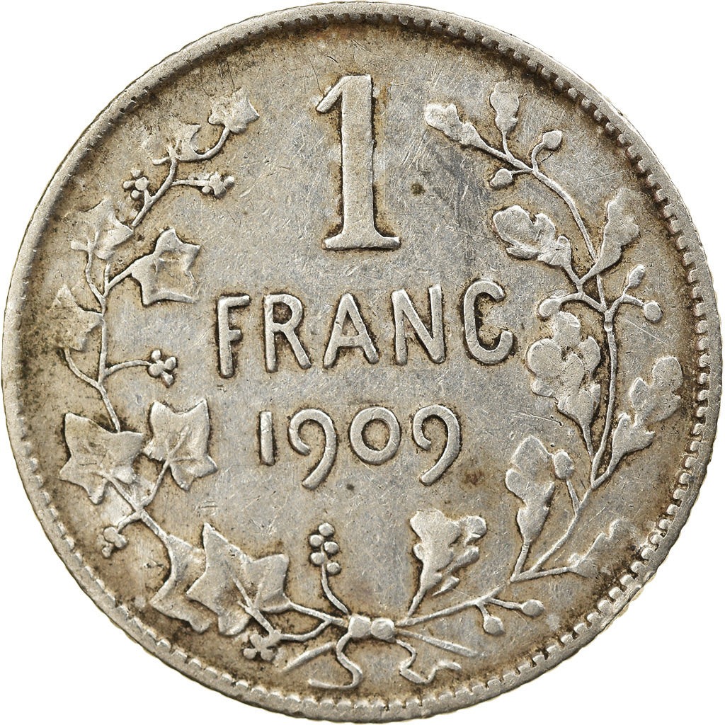 Coin, Belgium, Franc, 1909, EF(40-45), Silver, KM:57.1