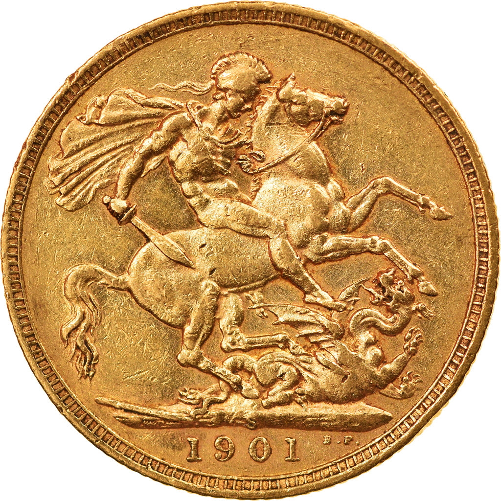 Monnaie, Australie, Victoria, Sovereign, 1901, Sydney, TTB, Or, KM:13
