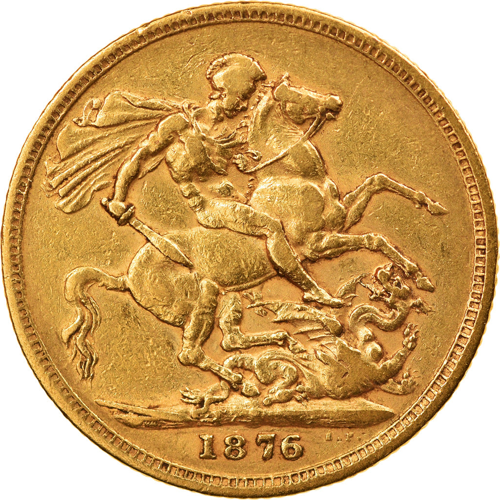 Coin, Australia, Victoria, Sovereign, 1876, EF(40-45), Gold, KM:13