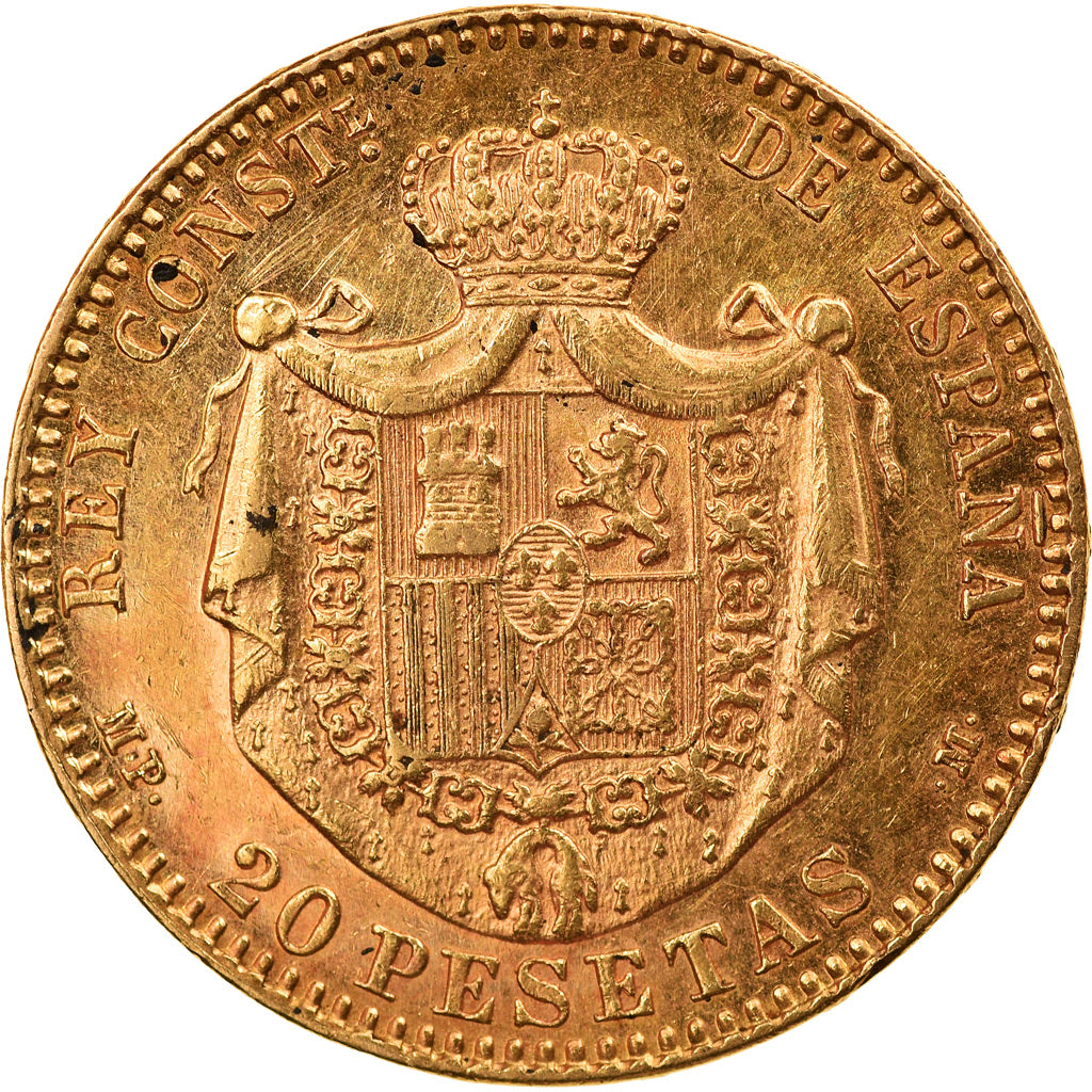 Moneda, España, Alfonso XIII, 20 Pesetas, 1890, Madrid, EBC, Oro, KM:693