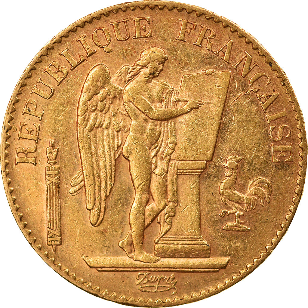 Munten, Frankrijk, Génie, 20 Francs, 1890, Paris, ZF+, Goud, KM:825