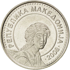 MACEDONIA, 50 Denari, 2008, KM #32, MS(63), Brass, 26.5, 7.74