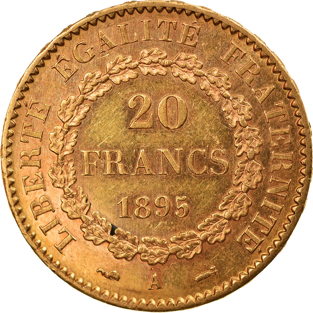 Coin, France, Génie, 20 Francs, 1895, Paris, AU(50-53), Gold, KM:825
